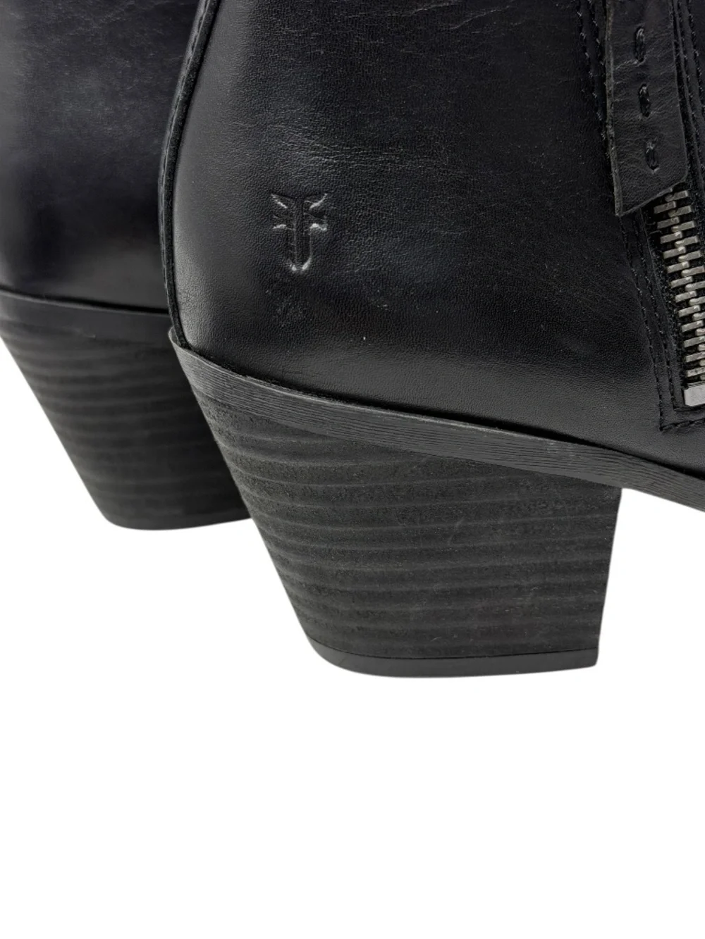 Frye Judith Double Zip Black Booties